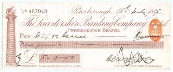 Picture of Leicestershire Banking Company Limited, Peterborough, 18(95)