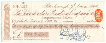 Picture of Leicestershire Banking Company Limited, Peterborough, 189(8)