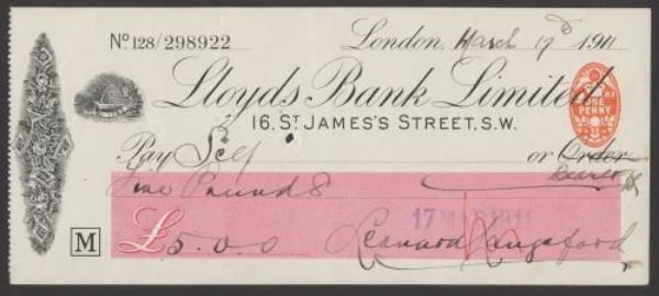 Picture of Lloyds Bank Ltd., 16 St. James's Street, S.W., 19(10), Type 6a