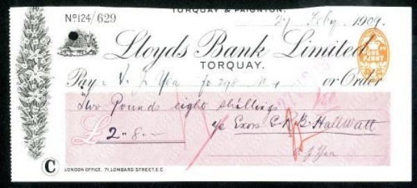 Picture of Lloyds Bank Ltd., Torquay, 19[09], type 8