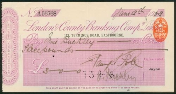 Picture of London & County Banking Co. Ltd., 112 Terminus Road, Eastbourne, 19(03)
