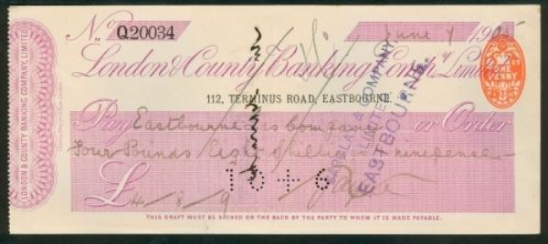 Picture of London & County Banking Co. Ltd., 112 Terminus Road, Eastbourne, 19(05)