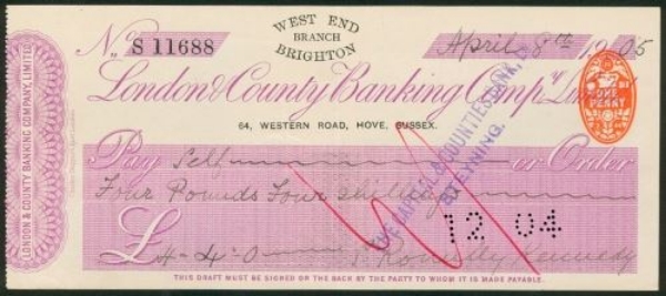 Picture of London & County Banking Co. Ltd., West End Branch, 64 Western Road, Hove, Brighton, 19(05)