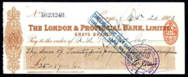 Picture of London & Provincial Bank, Ltd., Grays, 190(3)