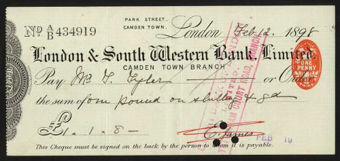 Picture of London & South Western Bank Ltd., Camden Town, 18(99)