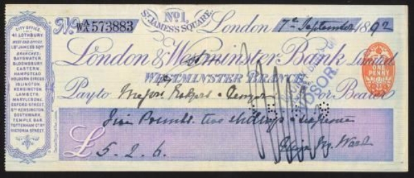 Picture of London & Westminster Bank Ltd., No. 1 St. James's Square, Westminster Branch, 18(92)