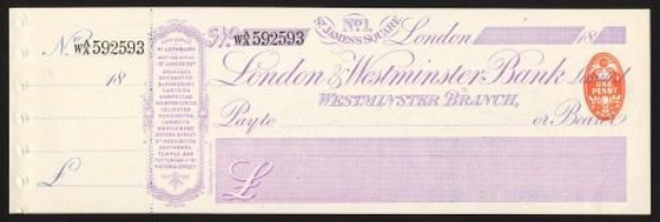 Picture of London & Westminster Bank Ltd., No. 1 St. James's Square, Westminster Branch, 18(93)