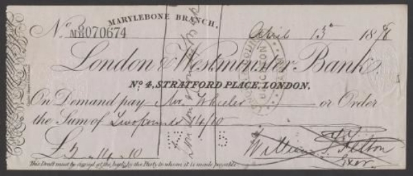 Picture of London & Westminster Bank, No.4, Stratford Place, London, Marylebone Branch, 18(78)