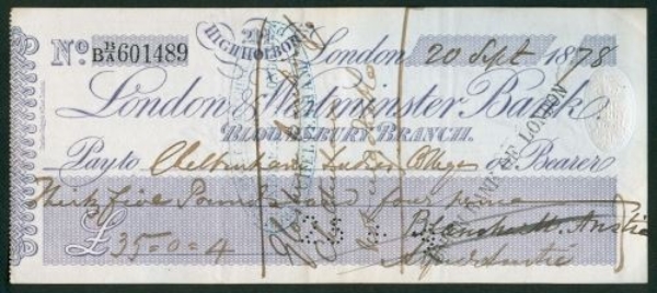 Picture of London and Westminster Bank, 214 High Holborn, Bloomsbury Branch, 18(78)