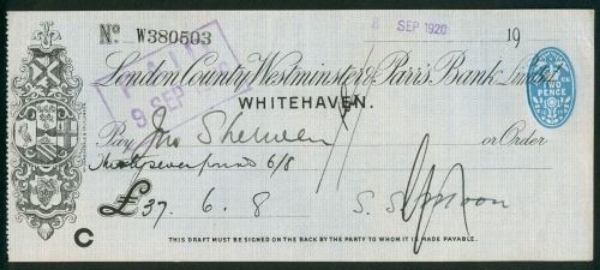Picture of London County Westminster & Parr's Bank Ltd, Whitehaven, 19(20)