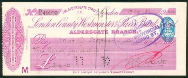 Picture of London County Westminster & Parr's Bank, Aldersgate Branch, 19(22)
