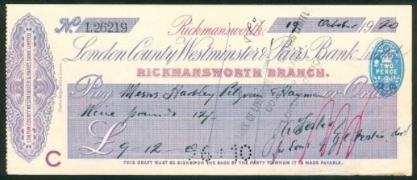 Picture of London County Westminster & Parr's Bank, Rickmansworth Branch, 19(20)