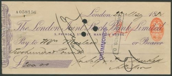Picture of London Joint Stock Bank Ltd., 5 Princes Street, Mansion House, 18(84)