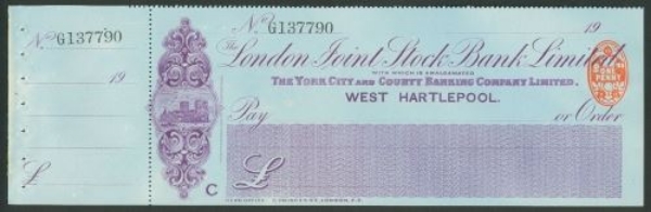 Picture of London Joint Stock Bank Ltd., W Hartlepool, 19(12), The York City and County Banking Co. Ltd.