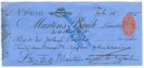 Picture of Martin's Bank Ltd., 68 Lombard Street, London, 190(5)