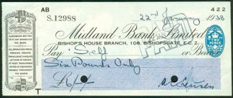 Picture of Midland Bank Ltd., Bishop's House Branch, 108, Bishopsgate, E.C.2, 19(38), type 3b