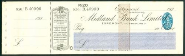 Picture of Midland Bank Ltd., Egremont, Cumberland, 192(7), type 2a