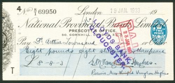 Picture of National Provincial Bank Ltd.,  50, Cornhill, London, E.C.3, 19(30), type 17b