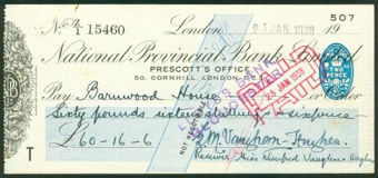 Picture of National Provincial Bank Ltd., 50, Cornhill, London, E.C.3, 19(34), type 17c