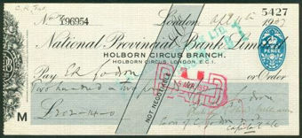 Picture of National Provincial Bank Ltd., Holborn Circus Branch, Holborn Circus, E.C.1, 19(35), type 17g