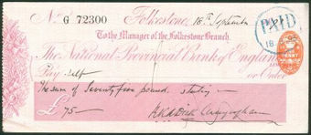 Picture of National Provincial Bank of England Ltd., Folkestone, 18(93), type 9a