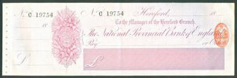 Picture of National Provincial Bank of England Ltd., Hereford, 18(81), type 9a