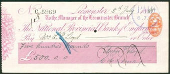 Picture of National Provincial Bank of England Ltd., Leominster, 18(88), type 9a