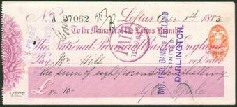 Picture of National Provincial Bank of England Ltd., Loftus, 18(84), type 9b