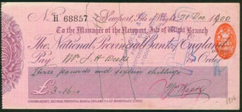 Picture of National Provincial Bank of England Ltd., Newport, Isle of Wight, 18(901), type 10b