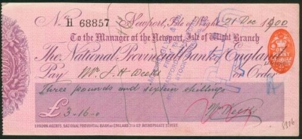 Picture of National Provincial Bank of England Ltd., Newport, Isle of Wight, 18(901), type 10b