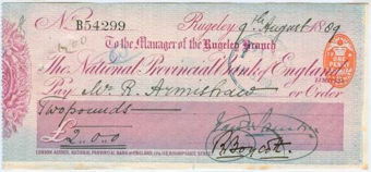 Picture of National Provincial Bank of England Ltd., Rugeley, 18(89), type 10b