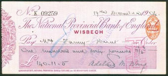 Picture of National Provincial Bank of England Ltd., Wisbech, 19(04), type 11c