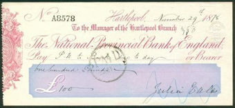 Picture of National Provincial Bank of England, Hartlepool, 18(78), type 8a