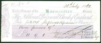 Picture of National Provincial Bank of England, Leominster, 18(57), type 4b