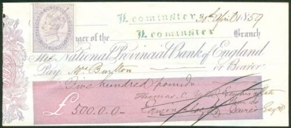 Picture of National Provincial Bank of England, Leominster, 18(59), type 5a