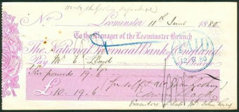 Picture of National Provincial Bank of England, Leominster, 18(78), type 7