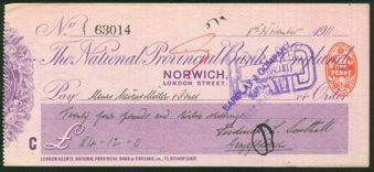Picture of National Provincial Bank of England, Norwich, 19(11), type 11d