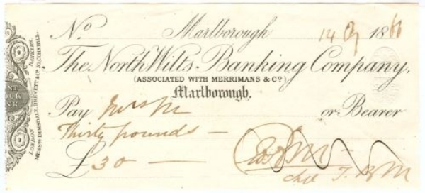 Picture of North Wilts Banking Co., Marlborough, Merrimans & Co., 18(66)