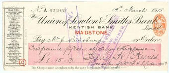 Picture of Union of London & Smiths Bank Limited, Maidstone, Kentish Bank, 19(15)