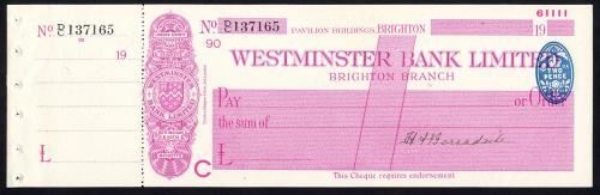 Picture of Westminster Bank Ltd., Brighton, Pavillion Buildings, 19(34), type 3a