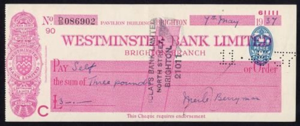 Picture of Westminster Bank Ltd., Brighton, Pavillion Buildings, 19(37), type 3a
