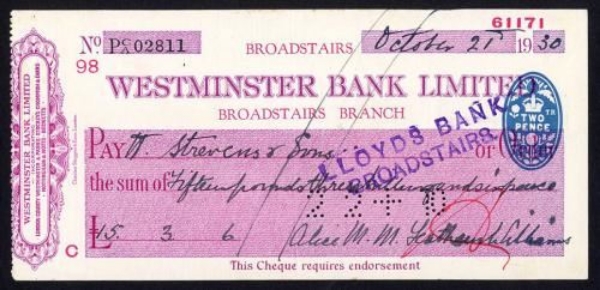 Picture of Westminster Bank Ltd., Broadstairs, 19(32), type 4