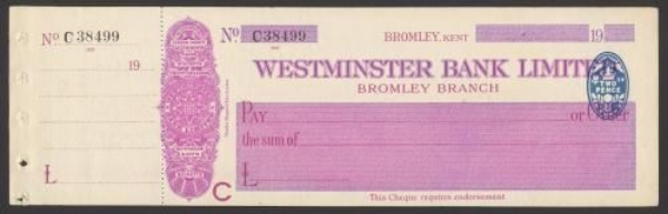 Picture of Westminster Bank Ltd., Bromley, 19(27), type 2a