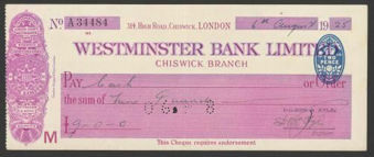 Picture of Westminster Bank Ltd., Chiswick, London, 19(25), type 2a