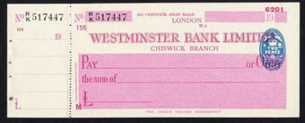 Picture of Westminster Bank Ltd., Chiswick, London, 19(45), type 8a