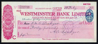 Picture of Westminster Bank Ltd., Clifton, Bristol, Queen's Road, 19(32), type 3d