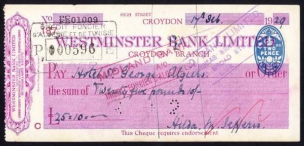 Picture of Westminster Bank Ltd., Croydon, 19(29), type 4