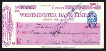 Picture of Westminster Bank Ltd., Herne Hill, 19(31), type 4