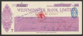 Picture of Westminster Bank Ltd., Inc. London & County Bank, London, Lombard Street, 19(24), type 1