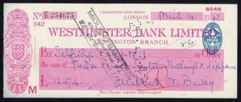 Picture of Westminster Bank Ltd., London, 1 Kensington High Street, 19(42), type 3a